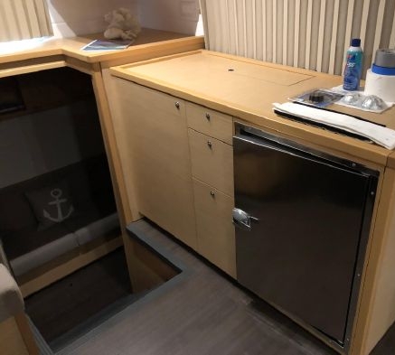 Starboard Main Salon Freezer of 450S Lagoon Catamaran Yacht