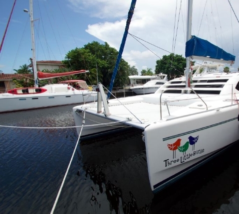 Starboard Bow of Leopard 46 Catamaran