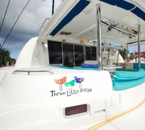 Port Transom of Leopard 46 Catamaran