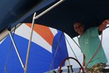 Installing new sail for client on LAGOON Catamaran