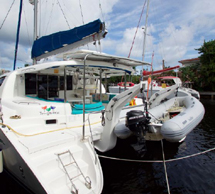 Stern of Leopard 46 Catamaran